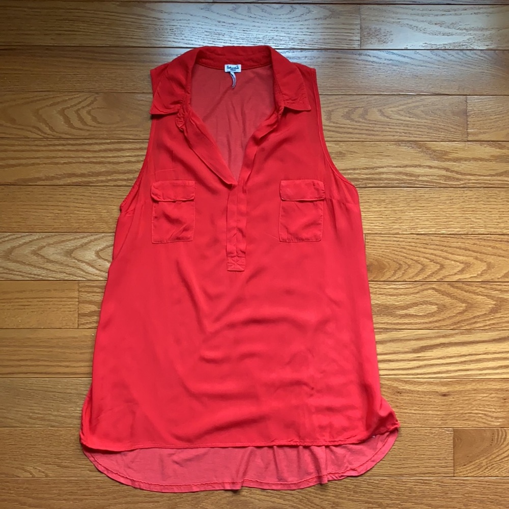 Anthropologie Ruby Red Tunic with Pockets